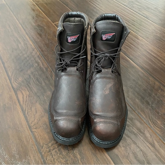 Red Wings Heavy Dark Brown Work boot Size 14 M Vibram Sole Heat Oil Resistant main image 4